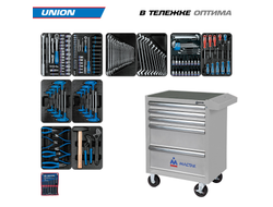 Набор инструментов 173 предмета, "UNION", в серой тележке KING TONY 932-000AMG