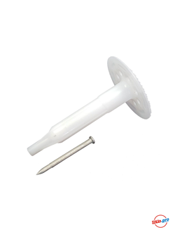 Тарельчатый дюбель с гвоздем для монтажа теплоизоляции GNINR-100-6-IP