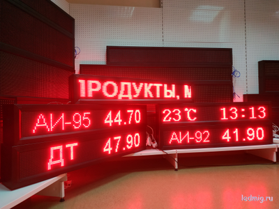 Электронное табло АЗС 210*1330mm (красный)