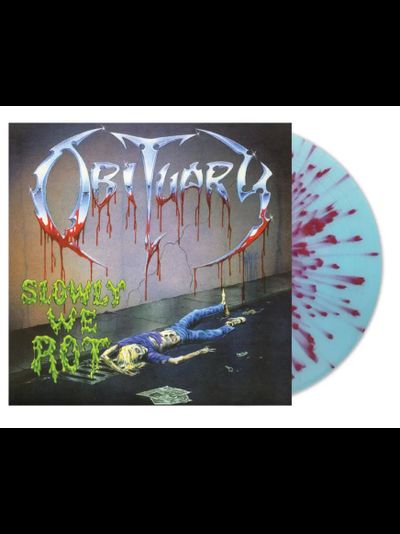 OBITUARY - SLOWLY WE ROT LP Blue Corpse/Blood Splatter LP US Remastered