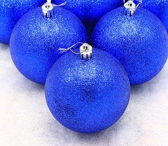 Елочные шары синие 6 см, набор 12 шт. Арт. 2478-27