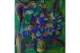 «Букет на зелёном фоне» (полевые цветы), 1975г., бумага, акварель, 59х54