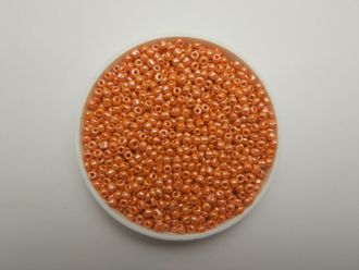 Бисер Китайский №8-130 оранжевый перламутровый, 50 грамм