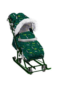 Санки-коляска NIKA «Ника Детям 7-8SK» (арт. НД7-8SК) спортивный зеленый