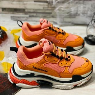 Кроссовки Balenciaga Triple S оранжевые с розовым в Ярославле