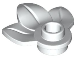 Plant Plate, Round 1 x 1 with 3 Leaves, White (32607 / 6382783)