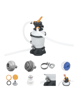 Песочный фильтр-насос 3028л/ч, резервуар для песка 8.5кг, фракция 0.45-0.85мм  58515#