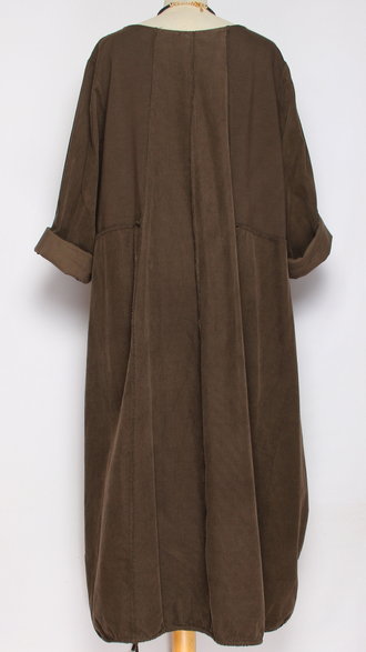 Платье Бохо вельветовое "Сетка трикотажная спинка" шоколад до р.56