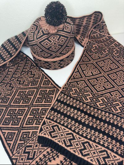 Комплект шапка+шарф, коричневый