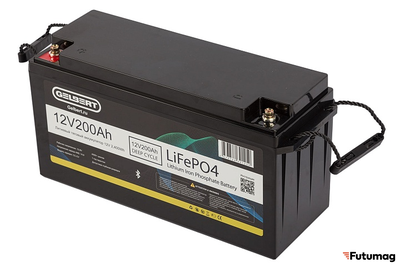 Литиевый тяговый аккумулятор Gelbert LiFePO4 (12V/200Ah/200А/2,400Wh) Bluetooth