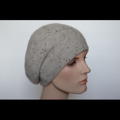 Vizio 6943 берет Италия с пайетками бежевого цвета