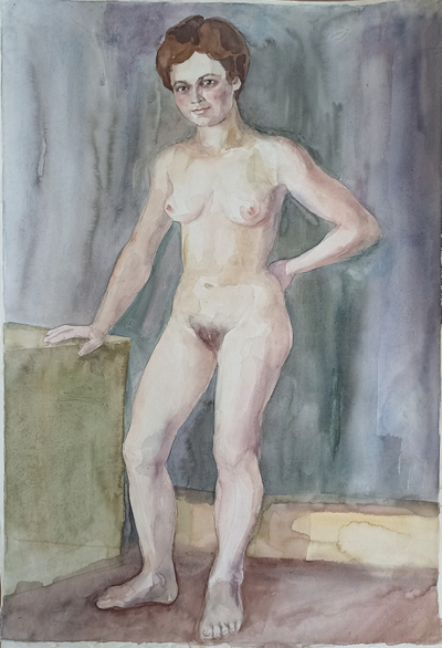 "Натурщица" бумага акварель 1983 год