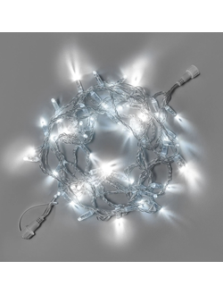 Гирлянда Нить 24В белый свет, 10м, 100 LED, соединяемая, с мерцанием, 24V, IP65, прозрачный