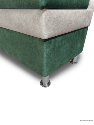 Кухонный угловой диван "Форум-4", Зеленый/Слоновая кость Левый
