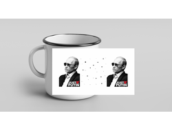 Кружка металлическая эмалированная Путин, Россия №18