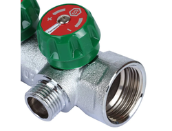 Коллектор регулирующий STOUT 1", 4 отвода 1/2" плоское уплотнение (Арт. SMB-6849-011204)