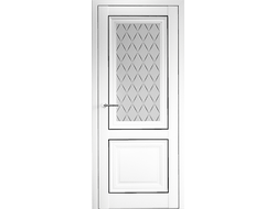 Дверь с молдингом и стеклом Спарта 2М белая