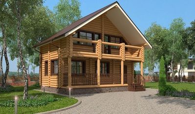 Дом из бревна ДБ-05, площадь 100 м2