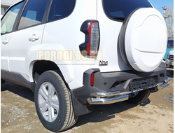 Защита заднего бампера угловая двойная d60/d42 для Lada Niva Travel (2021-...)