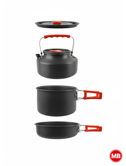 Походный набор посуды с чайником