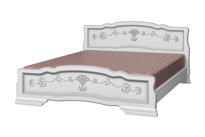 Кровать "Карина 6" белый жемчуг из массива сосны (Браво мебель) в Липецке