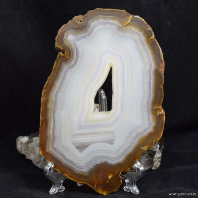 Агат - полированный спил - 140*90*5мм