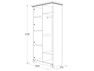 Шкаф 2-х дверный для одежды и белья Ольга 1Н