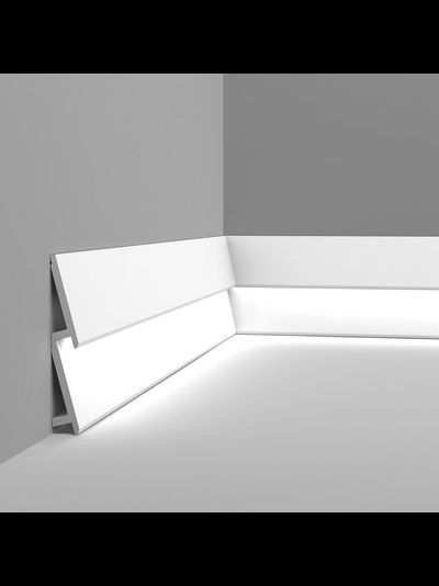 Плинтус ORAC Decor SX179, дюрополимерный, влагостойкий, ударопрочный, под покраску, длина 2 метра