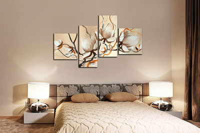 Модульная картина "Белые взрывы"