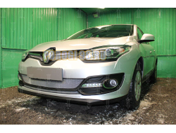 Защита радиатора Renault Megane III (рестайлинг 2) 2014- (2 части) chrome верх