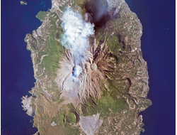 Картина обогреватель, спутниковое фото Сакурадзима