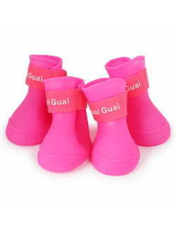 Сапожки резиновые розовые для собаки