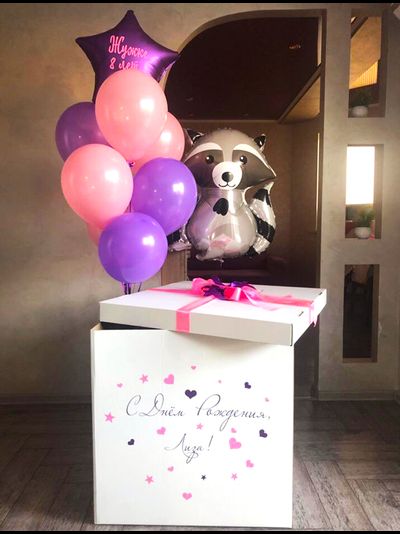 Коробка с шарами "Енот" (9 шариков)