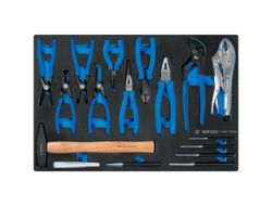 Набор съемников стопорных колец, молоток, выколотки, ложемент, 17 предметов KING TONY 9-90217GRV02