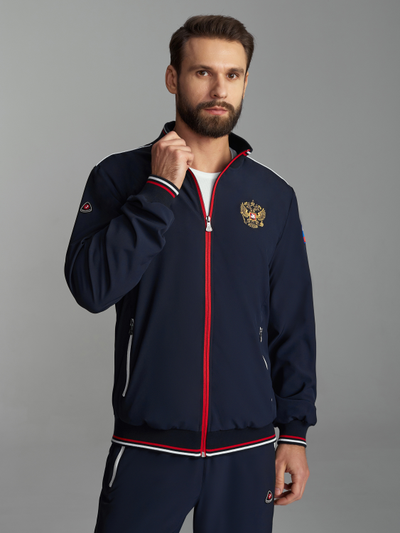 Спортивный костюм мужской  15SKM-1374, из плащевки,темно-синий