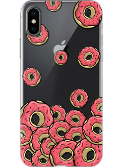 Чехол для Apple iPhone с дизайном еда Розовые пончики