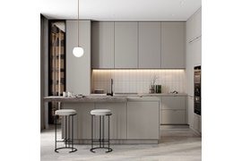 Кухня прямая с островом, 2600мм. Материал фасадов МДФ. Срок изготовления от 30 рабочих дней. Цена на момент изготовления 127000 руб.