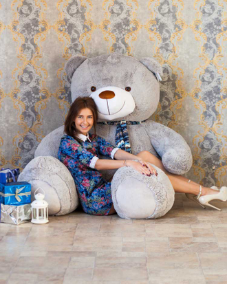 Плюшевый мишка Барт 220 серый