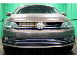 Защита радиатора Volkswagen Jetta VI 2015- (3 части) с парктроником chrome