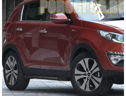 Пороги для киа спортейдж 3 черные