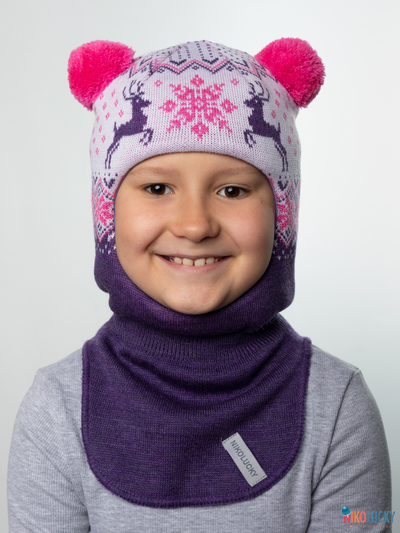 Шапка-шлем "Сказка" 22101-01, цвет баклажановый р. 48-50