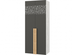 Детская КЕНТ-1 - Секция №21 Шкаф 2х створчатый Дуб Крафт Белый/Антрацит