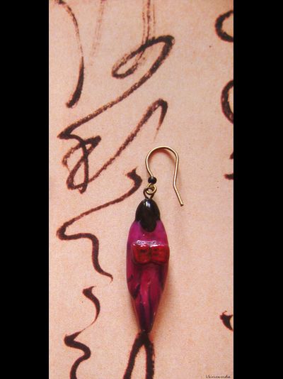 Фарфоровые украшения "Вальс магнолии", комплект из подвески и серёжек