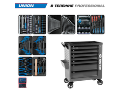 Набор инструментов 173 предмета, "UNION", в серой тележке KING TONY 9G38-000MRG