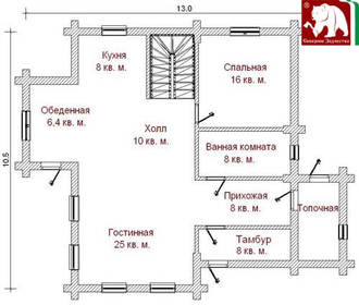 Проект 3-68, 195 кв.м., 10,5*13