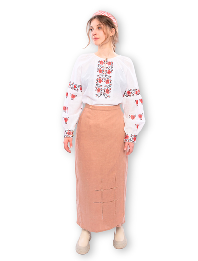 Рубашка конопляная "Розы"