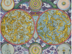 Картина обогреватель, фото старинной Небесной карты созвездий