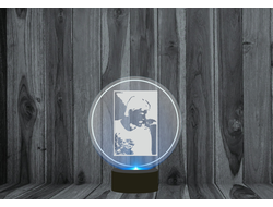 Светильник 3D, ночник Сектор Газа, Юрий Хой №2