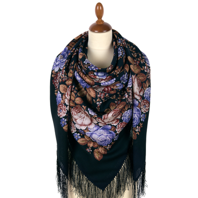 Павловопосадский платок Цветочная сказка 1458-14