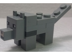 Minecraft Wolf Black and White Eyes Small - Brick Built, n/a (minewolf05)